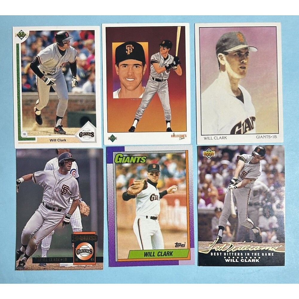 Will ‘The Thrill’ Clark,San Francisco Giants,6 Card Lot 1989-1993 ,Topps,UD,Leaf